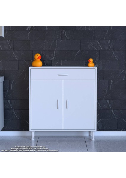75 x 88 x 32,5 cm 1 Çekmece 2 Raf 3 Bölmeli Mutfak Dolabı Çok Amaçlı Dolap