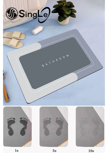 ( 1 Adet ) 40*60 cm Banyo Paspası Kaymaz Tabanlı Su Emici Yapı Kare