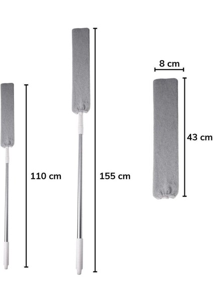 Mikrofiber Başlıklı Girintili Yüzey Dip Köşe Raf Temizleme Mopu Toz Alma Fırçası Bezi fırsatları