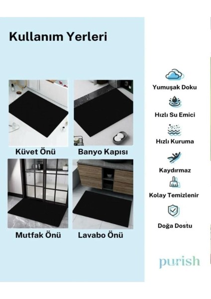 ( 1 Adet ) 40*60 cm Banyo Paspası Kaymaz Tabanlı Su Emici Yapı Kare fiyatları