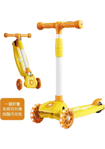 Çocuk Scooter 3'ü 1 Arada 3-6 Yaş Erkek ve Kız Scooter Bebek Oturabilir ve Kaygan Scooter'a Binebilir (Yurt Dışından)