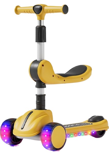 Çocuk Scooter 3'ü 1 Arada 3-6 Yaş Erkek ve Kız Scooter Bebek Oturabilir ve Kaygan Scooter'a Binebilir (Yurt Dışından)