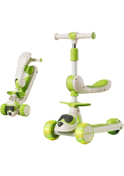 Çocuk Scooter 3'ü 1 Arada 3-6 Yaş Erkek ve Kız Scooter Bebek Oturabilir ve Kaygan Scooter'a Binebilir (Yurt Dışından)