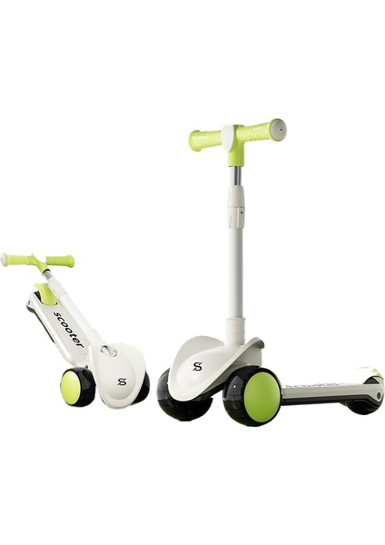 Çocuk Scooter 3'ü 1 Arada 3-6 Yaş Erkek ve Kız Scooter Bebek Oturabilir ve Kaygan Scooter'a Binebilir (Yurt Dışından)