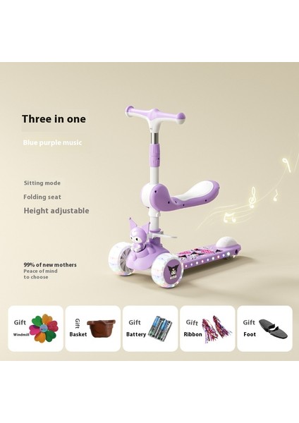 Çocuk Scooter 3 - 6 Yaş 3'ü 1 Arada Bebek Pedalı Oturabilir ve Kayar Scooter'a Binebilir (Yurt Dışından)