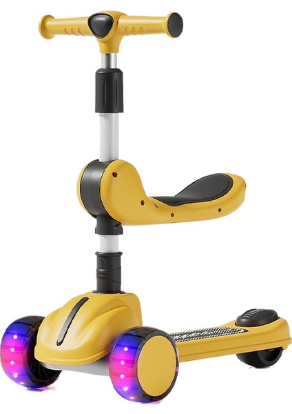 Çocuk Scooter 3'ü 1 Arada 3-6 Yaş Erkek ve Kız Scooter Bebek Oturabilir ve Kaygan Scooter'a Binebilir (Yurt Dışından)