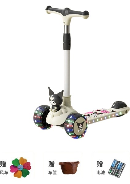 Çocuk Scooter 3'ü 1 Arada 3-6 Yaş Erkek ve Kız Scooter Bebek Oturabilir ve Kaygan Scooter'a Binebilir (Yurt Dışından)