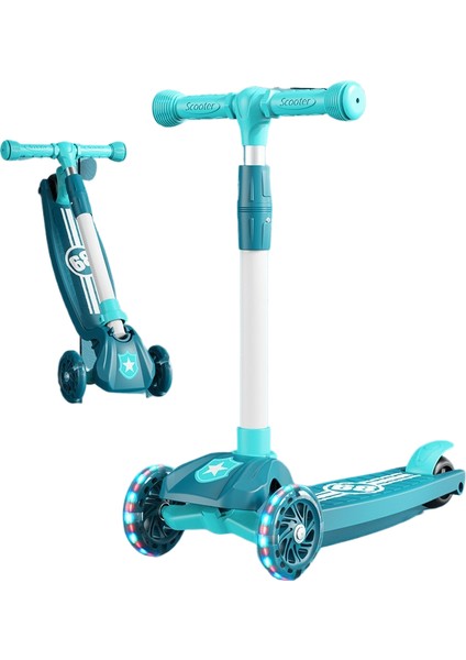 Çocuk Scooter 3'ü 1 Arada 3-6 Yaş Erkek ve Kız Scooter Bebek Oturabilir ve Kaygan Scooter'a Binebilir (Yurt Dışından)