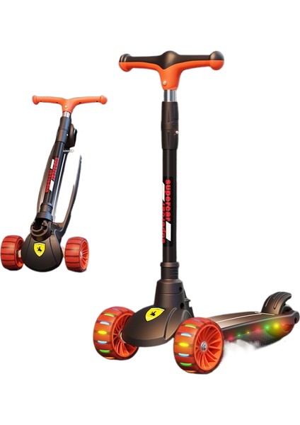 Çocuk Scooter 3'ü 1 Arada 3-6 Yaş Erkek ve Kız Scooter Bebek Oturabilir ve Kaygan Scooter'a Binebilir (Yurt Dışından)