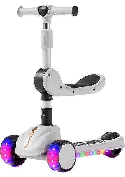 Çocuk Scooter 3'ü 1 Arada 3-6 Yaş Erkek ve Kız Scooter Bebek Oturabilir ve Kaygan Scooter'a Binebilir (Yurt Dışından)