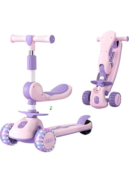 3 Ila 6 Yaş Arası Scooter Çocukları, Üçü Bir Arada Bebek Pedallı Scooter Oturabilir ve Binebilir (Yurt Dışından)