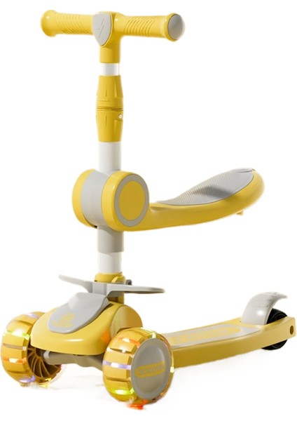 Çocuk Scooter 1 A 3 Yaşında 3'ü 1 Arada Erkek ve Kız Bebek Scooter Oturabilir ve Sürülebilir (Yurt Dışından)