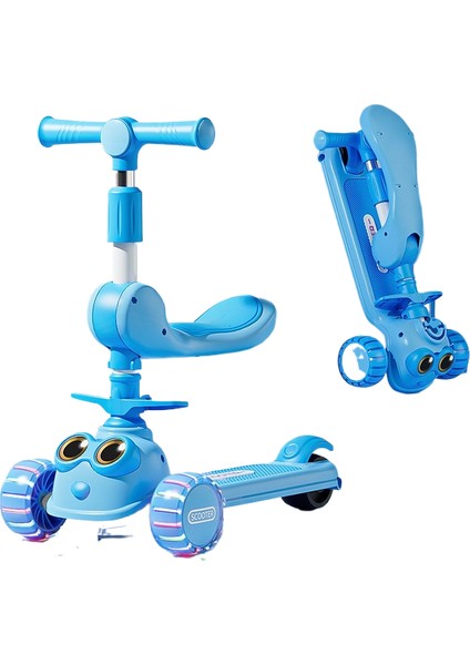 Çocuk Scooter 1 A 3 Yaşında 3'ü 1 Arada Erkek ve Kız Bebek Scooter Oturabilir ve Sürülebilir (Yurt Dışından)