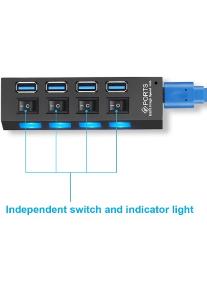 "usb Hub 3 0 5gbps Yüksek Hızlı USB Port Hub USB Ayırıcı Güç Adaptörü 4/7 USB Çoklu Port Çoklu Genişletici Anahtarı Pc Dizüstü Bilgisayar Için " (Yurt Dışından)
