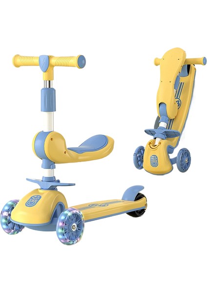 3 Ila 6 Yaş Arası Scooter Çocukları, Üçü Bir Arada Bebek Pedallı Scooter Oturabilir ve Binebilir (Yurt Dışından)