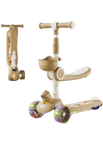 3 Ila 6 Yaş Arası Scooter Çocukları, Üçü Bir Arada Bebek Pedallı Scooter Oturabilir ve Binebilir (Yurt Dışından)