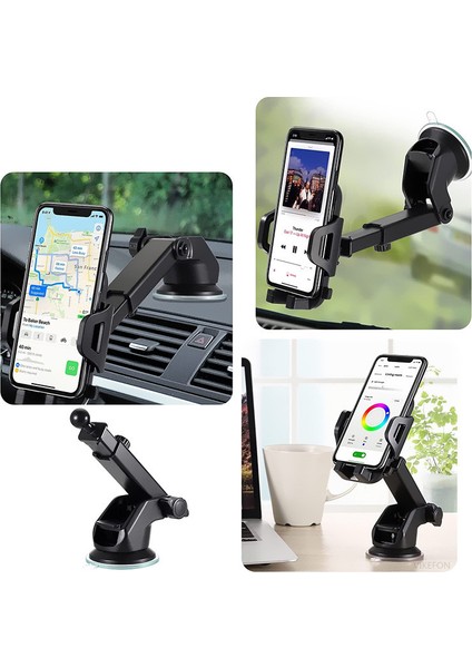 Sucker Araba Telefon Tutucu Montaj Standı Vakumlu Akıllı Telefon Cep Telefonu Hücresi Desteği Araba Braketi iPhone Xiaomi Huawei Samsung Için (Yurt Dışından) fiyatları