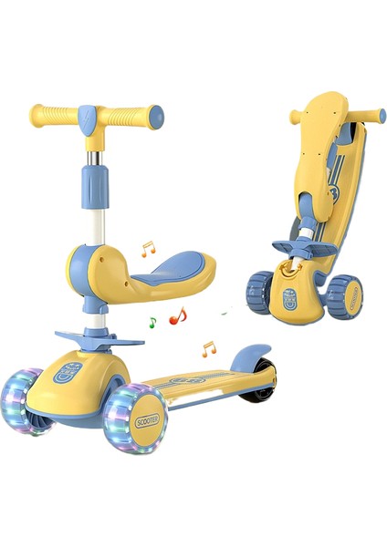 3 Ila 6 Yaş Arası Scooter Çocukları, Üçü Bir Arada Bebek Pedallı Scooter Oturabilir ve Binebilir (Yurt Dışından)