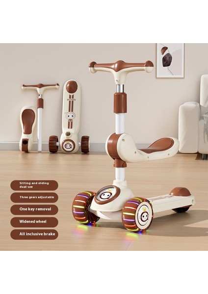 Yeni Çocuk Scooter 3 A 6 Yaşında Katlanır Erkek Bebek Scooter (Yurt Dışından)