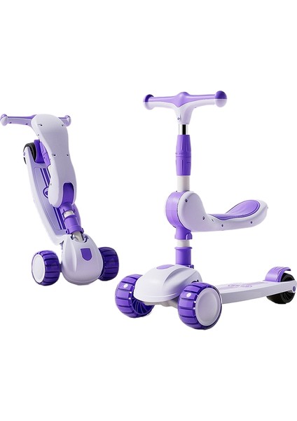 Çocuk Scooter 1 A 3 Yaşında 3'ü 1 Arada Erkek ve Kız Bebek Scooter Oturabilir ve Sürülebilir (Yurt Dışından)