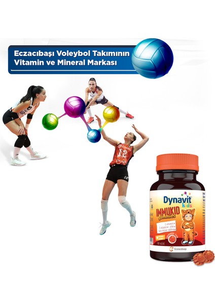 Kids Immukid Gummies 60 Çiğnenebilir Gummy - C Vitamini, D Vitamini, Çinko, Kara Mürver Ekstresi