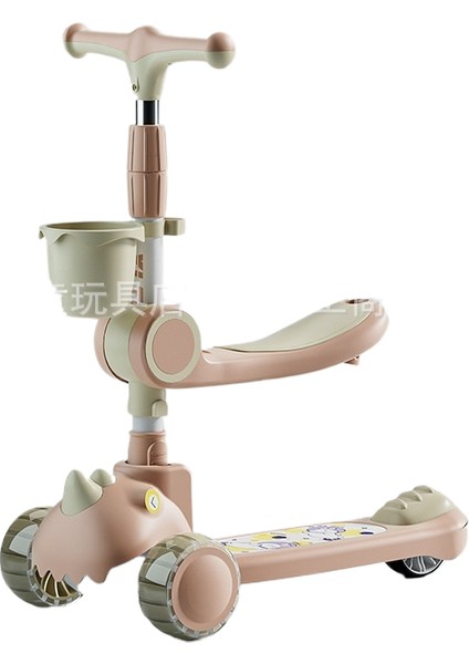 Çocuk Scooter 1 A 3 Yaşında 3'ü 1 Arada Erkek ve Kız Bebek Scooter Oturabilir ve Sürülebilir (Yurt Dışından)