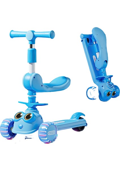 Çocuk Scooter 1 A 3 Yaşında 3'ü 1 Arada Erkek ve Kız Bebek Scooter Oturabilir ve Sürülebilir (Yurt Dışından)