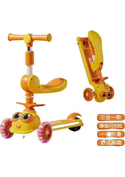 Çocuk Scooter 1 A 3 Yaşında 3'ü 1 Arada Erkek ve Kız Bebek Scooter Oturabilir ve Sürülebilir (Yurt Dışından)
