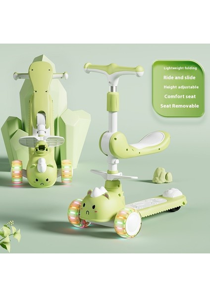 Scooter Çocuklar 2-6 Yaş Bebek Scooter Çocuklar Oturabilir ve Kayabilir Yo-Yo Taşınabilir Oyuncak Araba (Yurt Dışından)