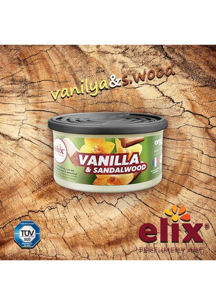 Elıx Organik Metal Kutuda Doğal Liflere Emdirilmiş Özel Aromalı Koku - Sandal Ağacı modelleri