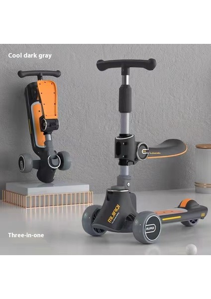 Yeni Scooter Çocuk 3'ü 1 Arada Scooter Oturabilir ve Katlanabilir Bir Anahtarı Kaydırabilir (Yurt Dışından)
