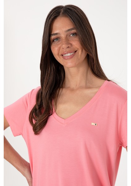 Kadın Pembe Tişört Basic 50305773-VR041 fiyatları