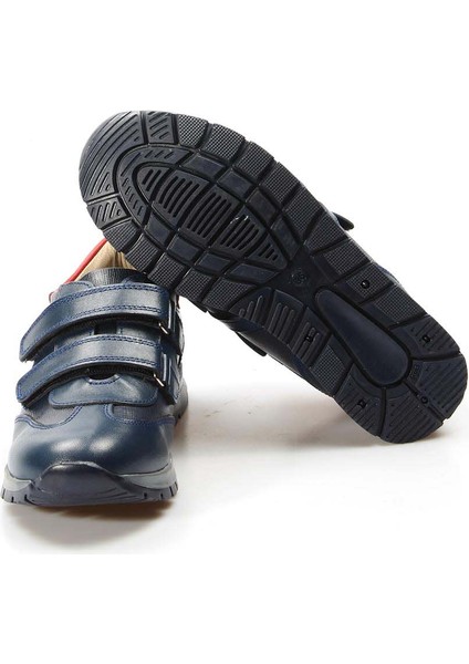 Hakiki Deri Lacivert Kırmızı Unisex Çocuk Casual Ayakkabı 006fa900