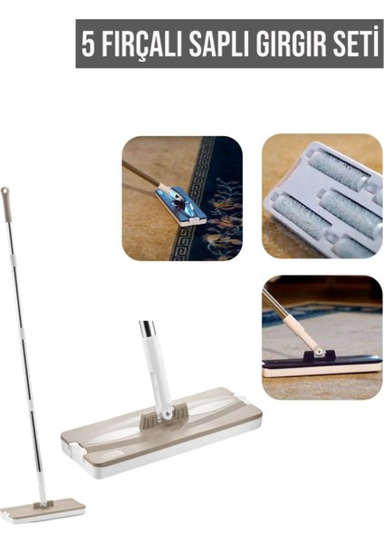 Saplı Gırgır Seti | Flat Saplı Gırgır Set 5 Fırçalı Gırgır