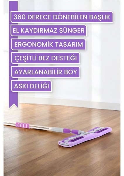 Afragola Yer Mopu Fayans Duvar Yüzey Temizlik Mikrofiber Mandallı Mop