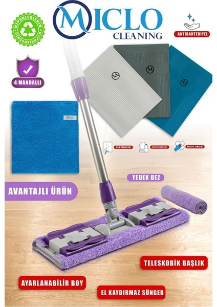 Mandallı Mop 3lü Bez Yer Bezi ( Efsane Set )
