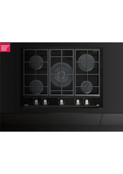 GZC 75330 XBN BK Ankastre ExactFlame Teknolojili Kristal Wok Gözlü Cam Gazlı Ocak Döküm Izgara Siyah 70 cm 112570173