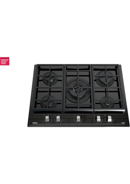 GZC 75330 XBN BK Ankastre ExactFlame Teknolojili Kristal Wok Gözlü Cam Gazlı Ocak Döküm Izgara Siyah 70 cm 112570173