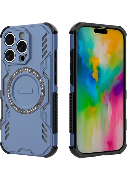 iPhone 16 Pro Max Rhinestone Çerçeve Yıldız Parıltılı Epoksi Tasarım Tpu + Pc Telefon Kılıfı (Yurt Dışından)