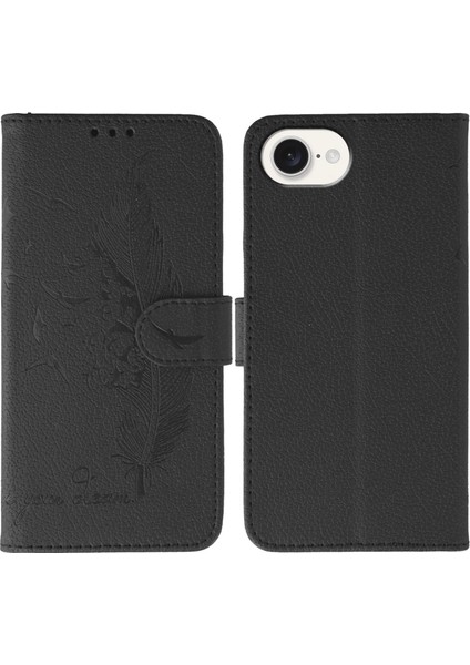 iPhone 16E Telefon Kılıfı Cüzdan Standı Deri Kılıf Manyetik Tokalı (Yurt Dışından)