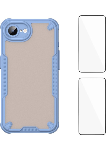 iPhone 16E Temperli Cam + Manyetik Metal Çerçeve Telefon Kılıfı (Yurt Dışından)