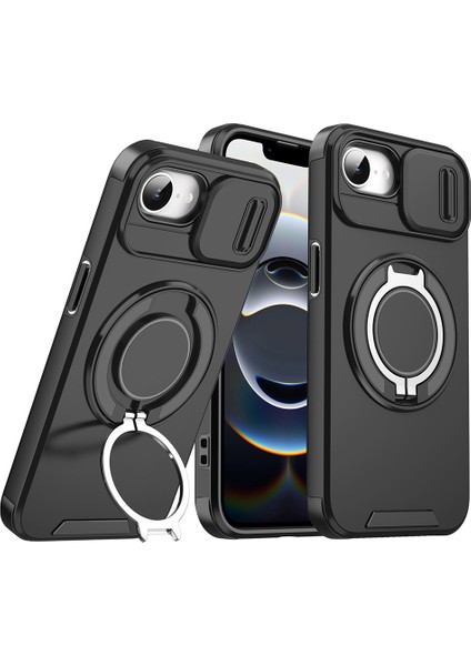 iPhone 16E Esnek Tpu Fiber Astarlı Darbeye Dayanıklı Çapraz Askılı Telefon Kılıfı (Yurt Dışından)