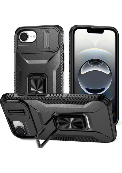 iPhone 16E Esnek Tpu Fiber Astarlı Darbeye Dayanıklı Çapraz Askılı Telefon Kılıfı (Yurt Dışından)