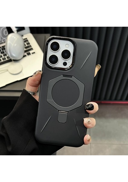 iPhone 16 Pro Max Manyetik Kılıf Lens Destek Ayağı Çıkarılabilir Tpu + Pc Telefon Arka Kapağı ve Kordon (Yurt Dışından)