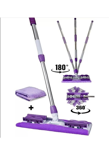 Sihirli Teleskobik Mikrofiber Mop Ayarlanabilir 1 Adet Yedek Bez
