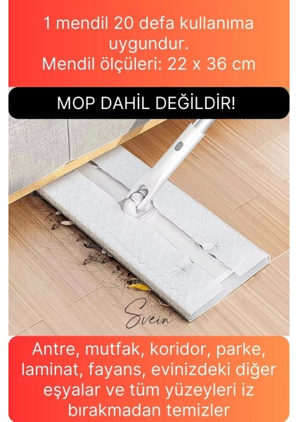 40 Adet Tak Kullan At Islak Mop Yüzey Temizlik Bezi Havlusu Iz Bırakmaz Fayans Ahşap Duvar Büyük Bo