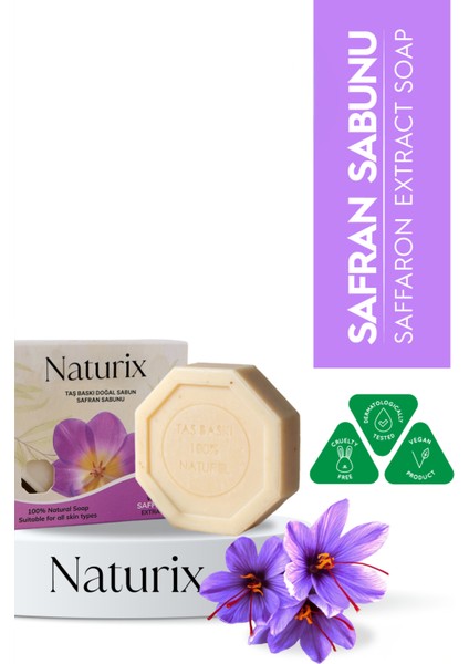 Safran Özlü Taş Sabun Cilt Bakımı - 125 gr