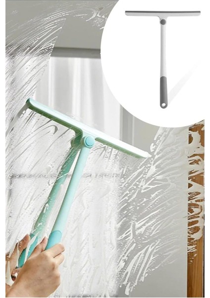 360 Derece Oynar Başlıklı Silikon Çekçek - Araç, Cam, Ayna, Duş Kapısı Temizleme Aparatı