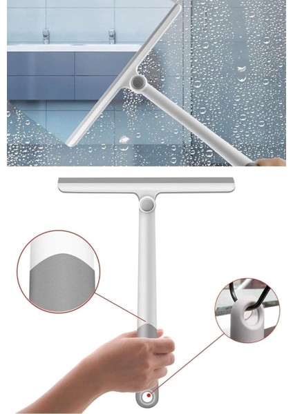 360 Derece Oynar Başlıklı Silikon Çekçek - Araç, Cam, Ayna, Duş Kapısı Temizleme Aparatı fiyatları