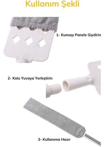 Köşe Bucak Toz Mopu Dip Köşe Dar Alanlar Için 1 Yedek Bezli modelleri